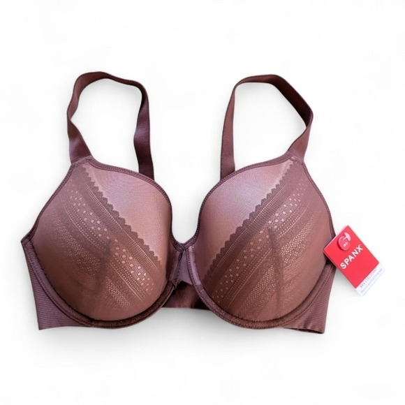 SPANX‎ Bra-llelujah Back Smoothing Front-Close Bra Brown 38D NWT - Picture 3 of 10